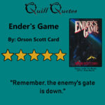 Ender's Game cover image, 5-star rating, and quote.