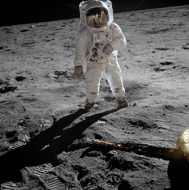 Astronaut Buzz Aldrin on the Moon.