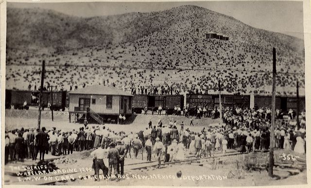 Bisbee Deportation, Striking miners being loaded on cattle cars.