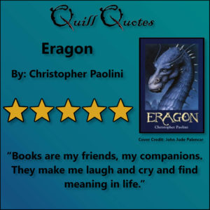 Eragon by Christopher Paolini. 5 Stars and Quote.