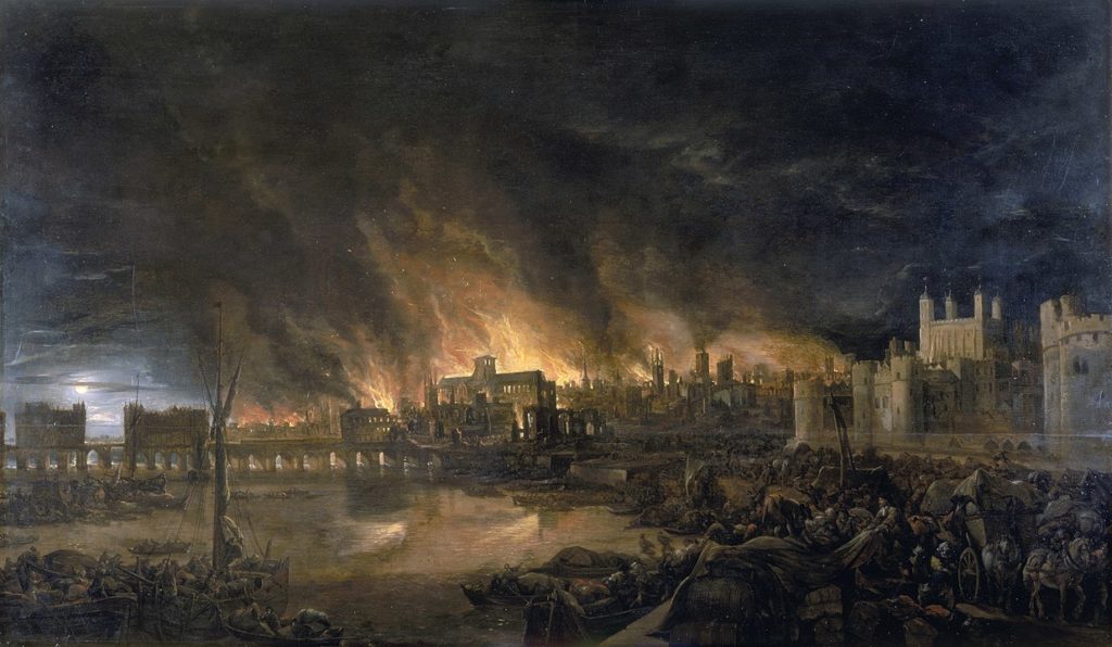 "Great Fire of London" painting