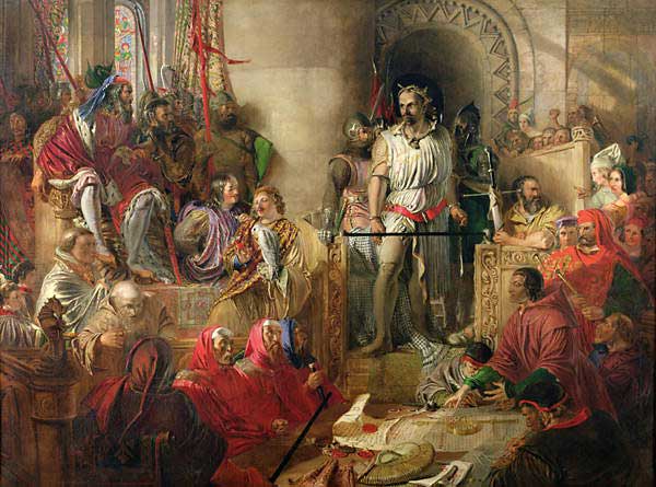 "The Trial of William Wallace at Westminster" painting by Daniel Maclise