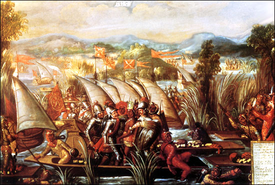 "The Capture of the Mexican Emperor Cuauhtémoc" painting