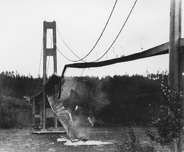 Photo of Tacoma Narrows Bridge collapse