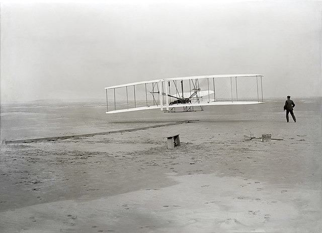 Photo of Wright Flyer in first flight!