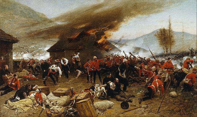 "The defence of Rorke's Drift 1879" painting by Alphonse-Marie-Adolphe de Neuville