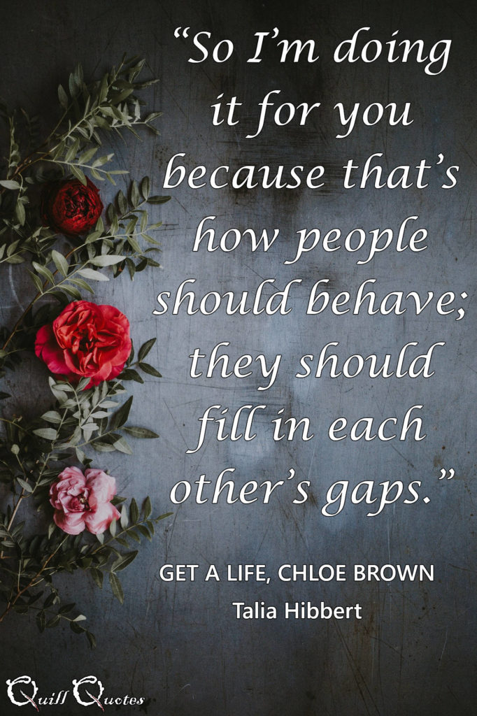 “So I’m doing it for you because that’s how people should behave; they should fill in each other’s gaps.”