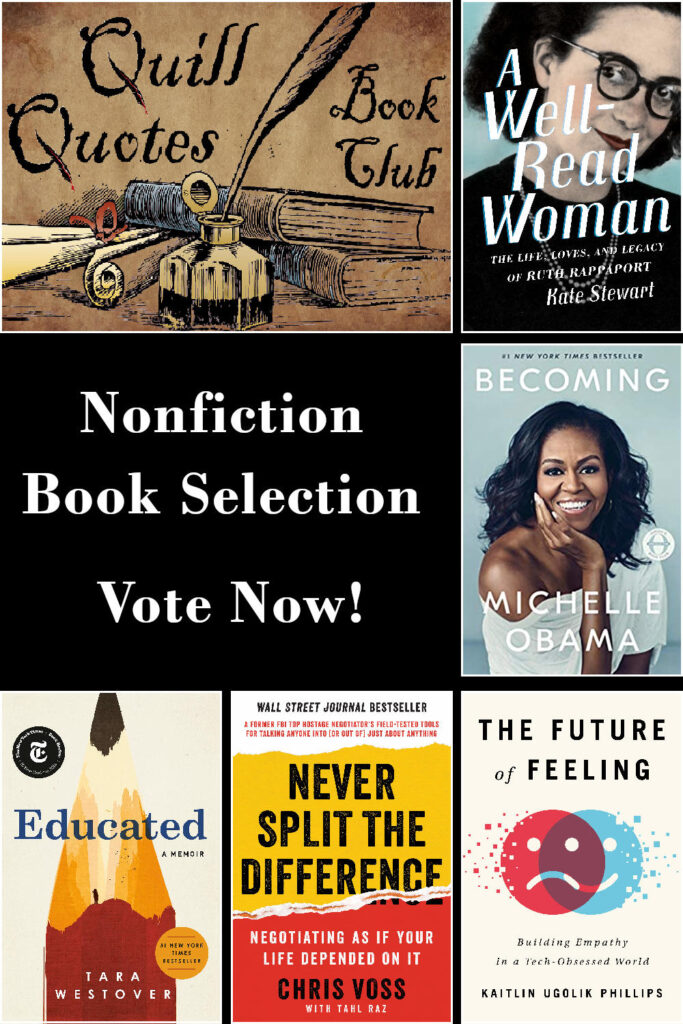 Quill Quotes Book Club Nonfiction Book Selection Vote